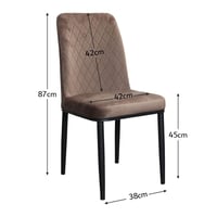 طاولة طعام خشب مع 4 كراسي قماش - بني فاخر | منزلي