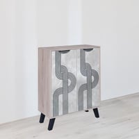 خزانة احذية بابين – رمادي وبيج