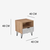 كومدينو درج ورف - رمادي وخشبي