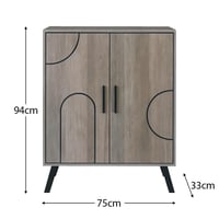 خزانة أحذية 4 أدوار بابين خشب ماليزي - رمادي مع بن...