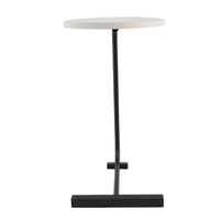 طاولة خدمة جانبية عصرية , سطح خشبي وقاعدة معدن