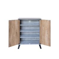 خزانة أحذية مودرن 4 أرفف ببابين خشب ماليزي , رمادي...