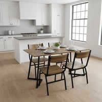 طاولة طعام 4 كراسي خشب مقاس 110*70*74.5 سم | منزلي