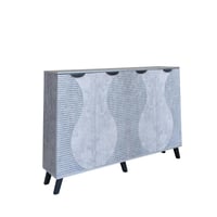 خزانة أحذية 4 أبواب خشب ماليزي 160 سم - لون رمادي