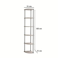 وحدة تخزين رفوف 6 مستويات شكل زاوية لون أبيض رخامي