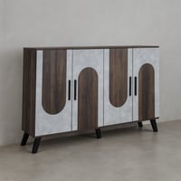 خزانة أحذية 4 أبواب خشب ماليزي 160 سم – بني غامق م...