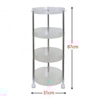 ارفف تخزين بعجلات من الاكريلك 4 أدوار