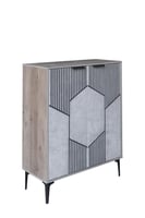 دولاب أحذية بابين خشب ماليزي 4 مستويات لون رمادي م...