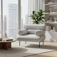 كرسي مفرد مودرن قماش - بيج