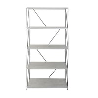 وحدة رفوف خشب ماليزي 5 ادوار متعددة الإستخدام رماد...