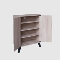 خزانة أحذية بابين خشب ماليزي - بيج