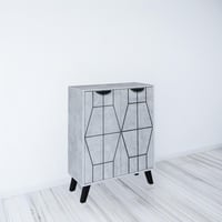 خزانة أحذية بابين خشب ماليزي | بابين | لون رمادي