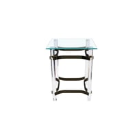 طاولة خدمة زجاج أنيقة , قاعدة اكريليك 45 سم