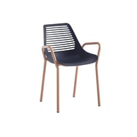 كرسي جلوس بلاستيك أرجل معدن لون اسود