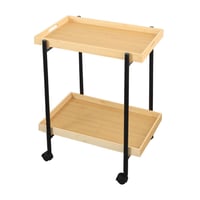 عربية تقديم خشب دورين بعجلات متحركة