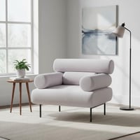 كرسي مفرد مودرن قماش - رمادي فاتح