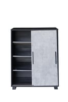 خزانة أحذية ماليزية خشبية داكنة ببابين منزلقة