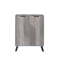 خزانة تنظيم الأحذية 4 مستويات بابين خشب ماليزي