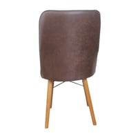 كرسي جلوس بتصميم حديث , قاعدة خشب لون بني