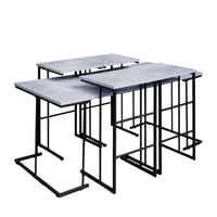 طاولات قهوة مودرن - طقم 5 قطع رمادي فاتح