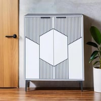 دولاب أحذية بابين خشب ماليزي 4 مستويات لون رمادي م...