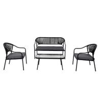 طقم جلسة خارجية – طاولة مستطيلة مع 4 كراسي للحديقة