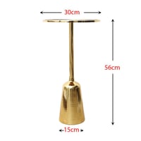 طاوله خدمه ذهبي ستيل مع سطح مرآة دائري