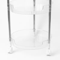 أرفف تنظيم اكريلك بعجلات 3 أدوار