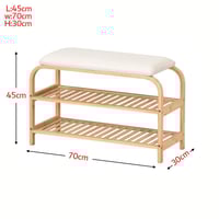 رف احذية دورين خشب مع مسند جلوس