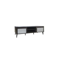 طاولة تلفزيون 160 سم خشب ماليزي 2 درج ورفوف - بني...