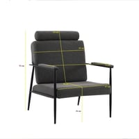 كرسي قماش مفرد مريح للجلوس - رمادي غامق