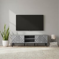 طاولة تلفزيون خشبية 160 سم 2 درج وارفف خشب ماليزي...