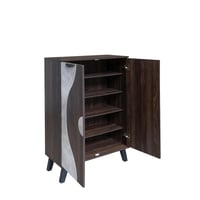 خزانة تنظيم الأحذية خشب ماليزي 2 باب 5 ارفف - بني...