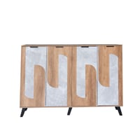 خزانة أحذية 4 أبواب خشب ماليزي 160 سم - خشبي ورماد...