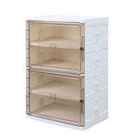 جزامه بلاستيك 4 مستويات لتخزين الأحذية مع غطاء - ا...