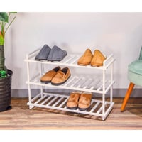 منظم احذية معدني 3 أدوار - لون ابيض