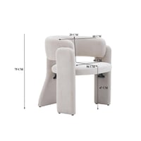 كرسي مفرد رمادي فاتح من القماش الكتان