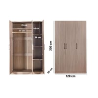 دولاب ملابس خشبي 3 ابواب لون كوفي