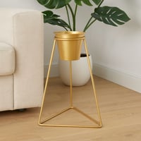 مركن أشجار ذهبي مثلث مقاس 46*15 سم-L-02-01