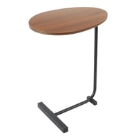 طاولة خدمة جانبية عصرية , سطح خشبي وقاعدة معدن