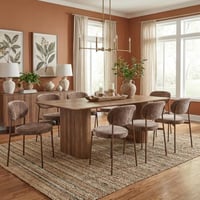 طاولة طعام خشب 8 كراسي لون بني