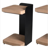 طقم طاولات شاي خشب 3 قطع - خشبي واسود