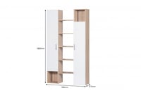 وحدة تخزين خشب ماليزي بابين و 5 ارفف مع ادراج لون...