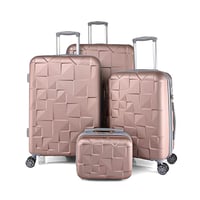 طقم حقائب سفر تراك بعجلات 4 قطع مع شنطة مكياج - ال...