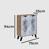 جزامة احذية خشب ماليزي 4 مستويات للتخزين 2 باب - ر...