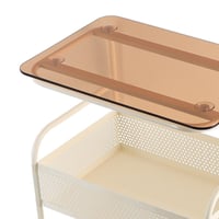 طاولة خدمة بعجلات متحركة , سطح زجاج و2 ارفف تخزين...