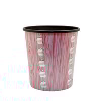 سلة نفايات مستديرة وردي