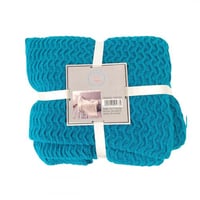 بطانية رمية كنب محبوكة لون أزرق مقاس 127*152 سم-O-...