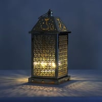 فانوس رمضان مربع استيل لون ذهبي