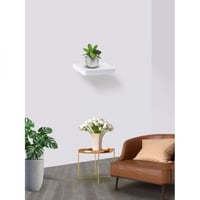 رفوف جدارية خشب أنيقة مقاس 25 سم أبيض A_09_1